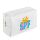 SHIRALEAH WHITE SPF LARGE ZIP POUCH