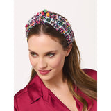 NAVY NUBBY KNOTTED HEADBAND