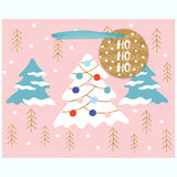 SNOWY TREES PINK SMALL GIFT BAG
