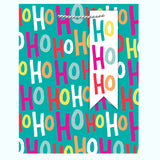 BOLD BRIGHT HO HO HO MEDIUM GIFT BAG