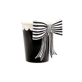 BLACK & WHITE STRIPY BOW CUPS