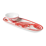 BEACH HOUSE LOBSTER OVAL TRAY WITH DIP BOWL