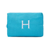 WOMAN'S LARGE PERSONALIZAED COTTON WAFFLE MAKE UP BAG