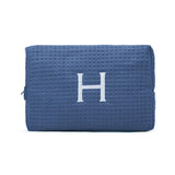 WOMAN'S LARGE PERSONALIZAED COTTON WAFFLE MAKE UP BAG
