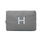 WOMAN'S LARGE PERSONALIZAED COTTON WAFFLE MAKE UP BAG