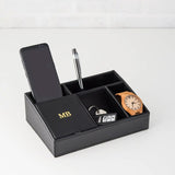 CUSTOM TABLE TRAY ACCESSORY ORGANIZER - FAUX LEATHER