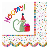 BIRTHDAY MENAGERIE BEVERAGE NAPKIN