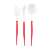 BELLA WHITE/RED ASSORTED CUTLERY