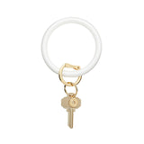 SILICONE BIG O KEY RING - MARSHMELLO PEARL