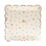 SCATTERED ALPHABET PAPER PLATE