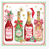 CHRISTMAS BOTTLES COCKTAIL NAPKIN