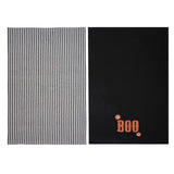 BOO STRIPE TEA TOWEL SET/2