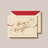 RIBBON FLOURISH MERRY CHRISTMAS GREETING CARD