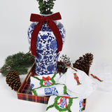 RED PLAID SQUARE TRAY