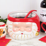 RED SANTA PUNCH BOWL WITH LADLE