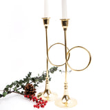 LARGE FRENCH HORN CANDLESTICK