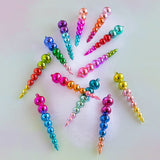 GLITTEVILLE RAINBOW REFLECTIVE OMBRE FINIAL ORNAMENT