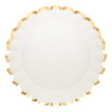 GOLD & WHITE CHARGER PAPER PLATES