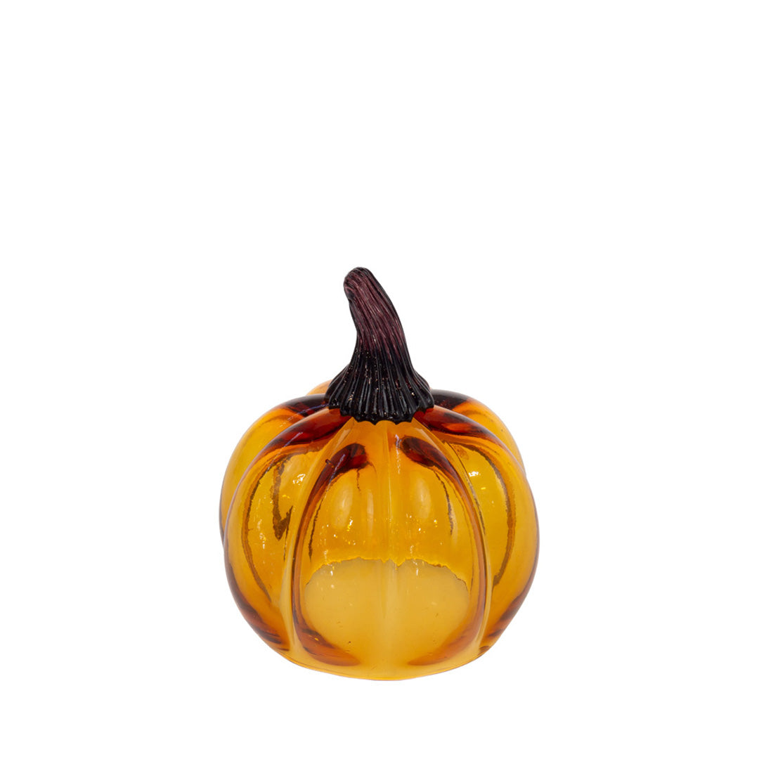 SMALL AMBER GLASS PUMPKIN – Swoozie's