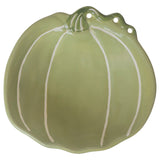 GREEN AND WHITE PUMPKIN CERAMIC BOWL SMALL
