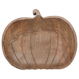 ENGRAVED PUMPKIN WOOD TRAY LARGE