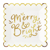 FOIL SCALLOP PAPER PLATES - MERRY + BRIGHT