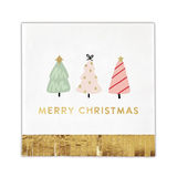 FOIL FRINGE NAPKINS - MERRY CHRISTMAS TREE'S