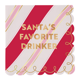 SANTA'S FAVORITE DRINKER SCALLOP BEVERAGE NAPKINS