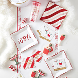 SANTA'S FAVORITE DRINKER SCALLOP BEVERAGE NAPKINS