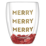 MERRY MERRY DOUBLE-WALL STEMLESS WINE GLASS