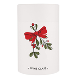 MISTLETOE WINE GLASS IN GIFT TUBE