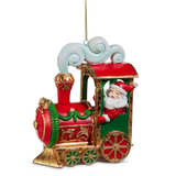 SANTA IN TRAIN ORNAMENT