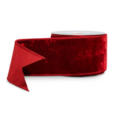 DEEP RED VELVET WIRED RIBBON