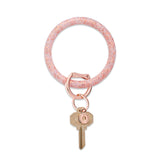 SILICONE BIG O KEY RING - ROSE GOLD CONFETTI