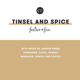 TINSEL AND SPICE GLIMMER MINI TIN CANDLE