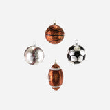 HOLIDAY SPORTS BALLS GLASS ORNAMENT