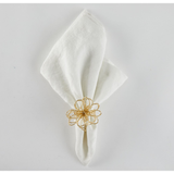 GOLD BEADED FLOWER NAPKIN RING