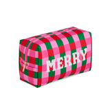 MULTI CARA CHECKERED MERRY ZIP POUCH