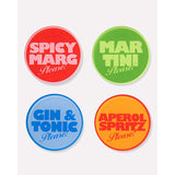 DRINKS ON ME ACRYLIC BOX COASTERS SET/4