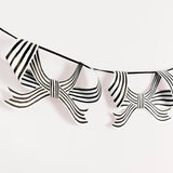 BLACK AND WHITE STRIPY BOW GARLAND