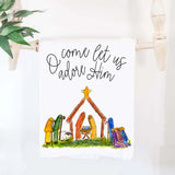 NATIVITY ADORE HIM TEA TOWEL