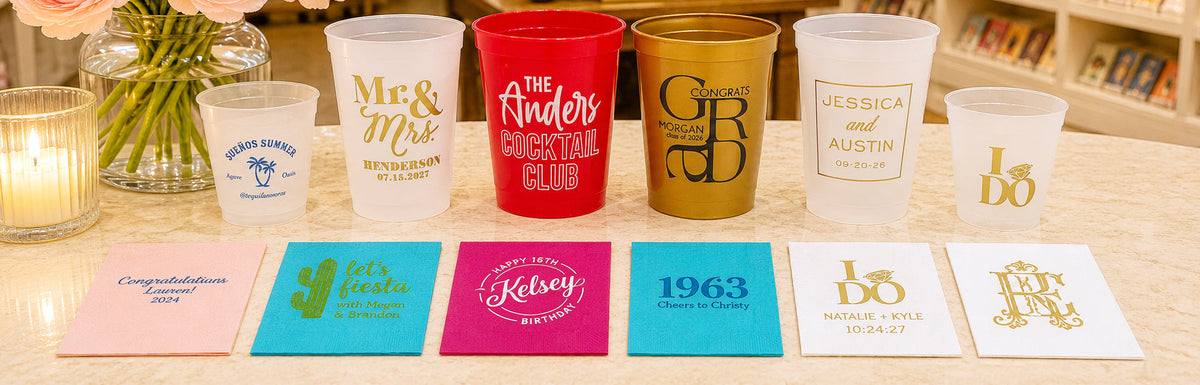 PERSONALIZED PARTY CUPS & NAPKINS