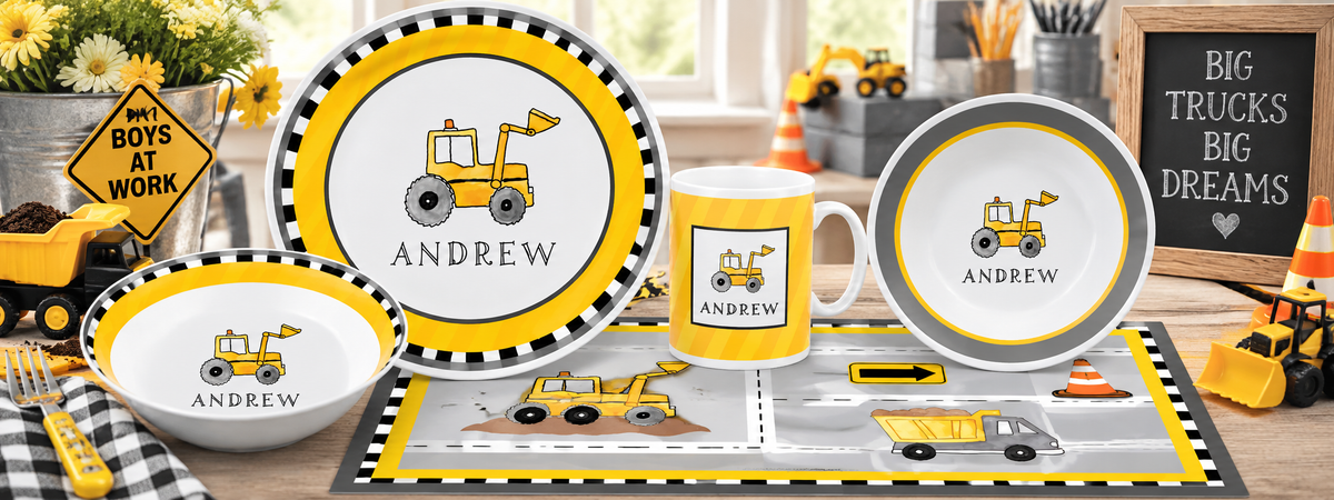 Personalized Dig It Kids Dinnerware Set