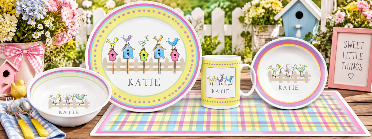 Personalized For the Birds Kids Dinnerware Set