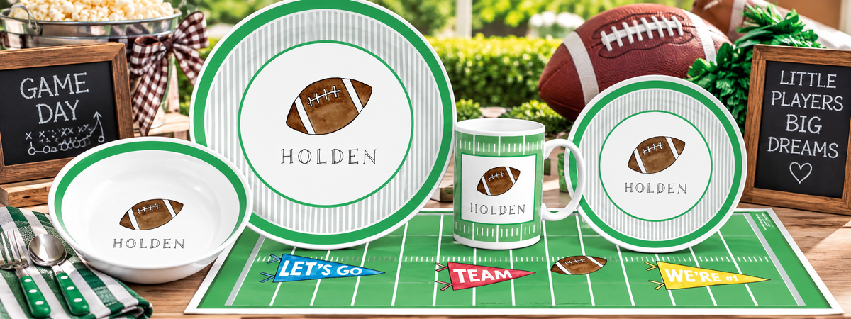 Personalized Game Day Kids Dinnerware Set