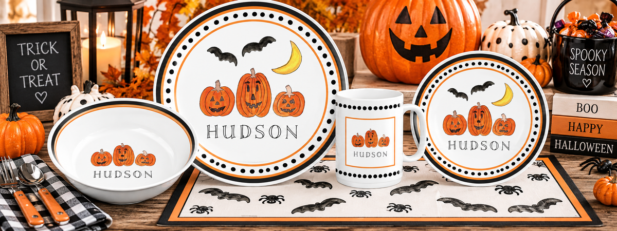 Personalized Halloween Kids Dinnerware Set