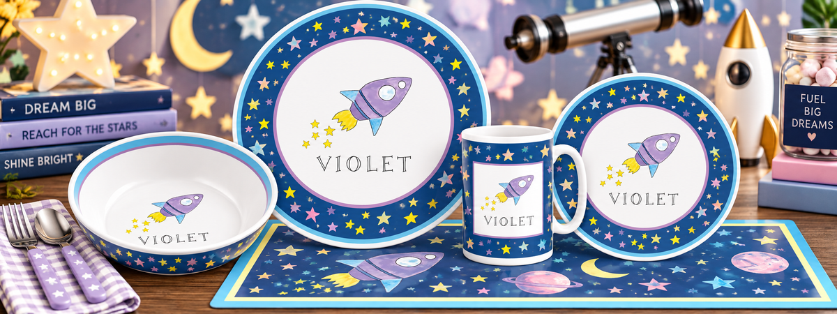 Personalized Out of This World Kids Dinnerware Set