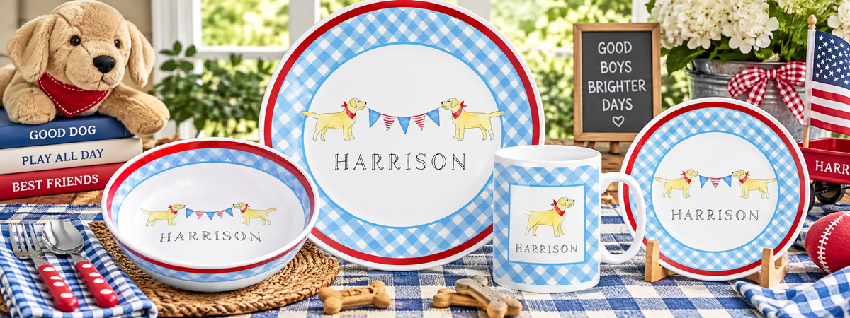 Personalized Summer Parade Kids Dinnerware Set