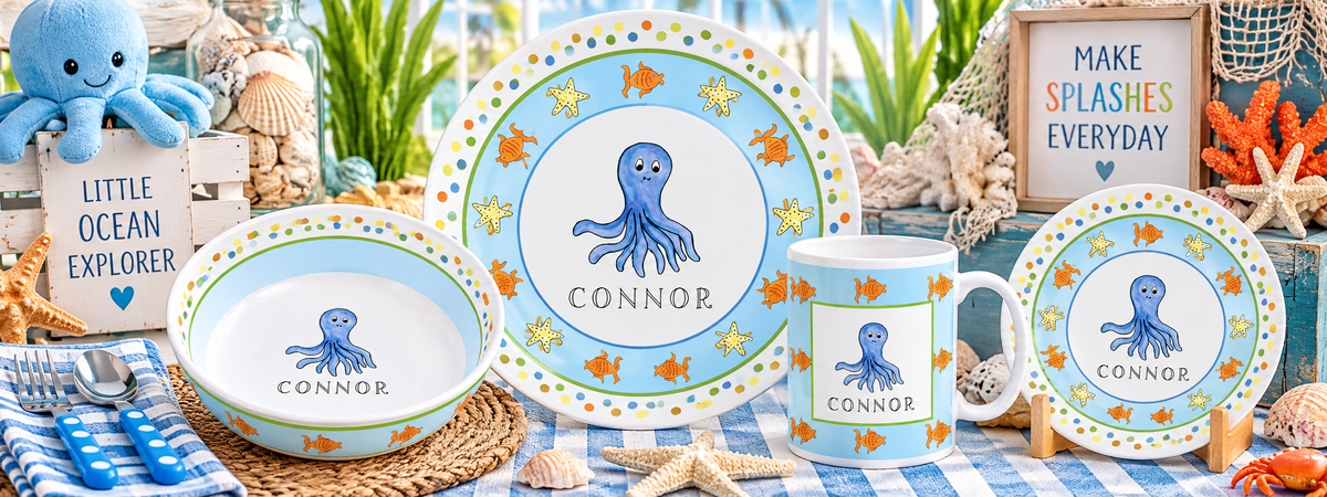Personalized Under the Sea Kids Dinnerware Set
