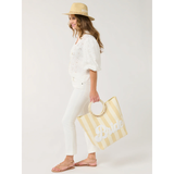 BRIDE STRIPE TOTE - NATURAL